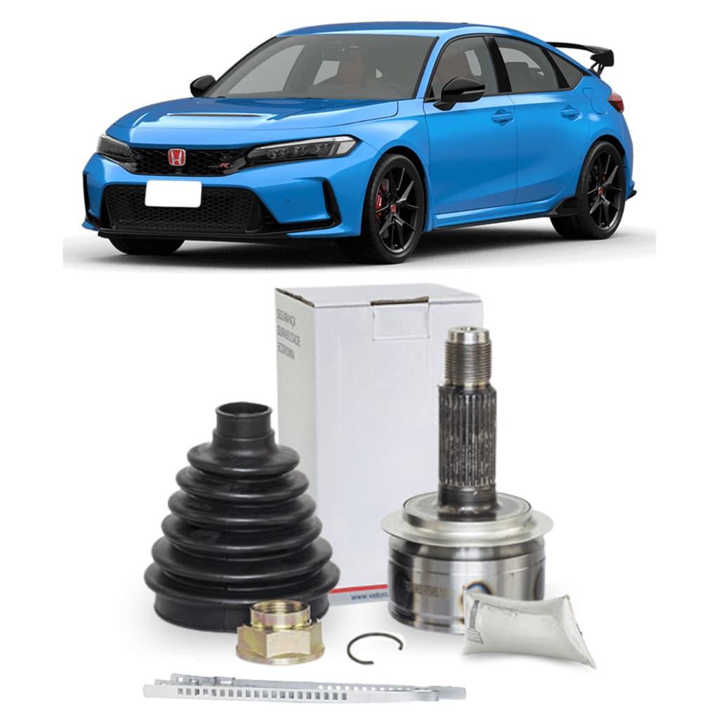Imagem de junta homocinética Honda Civic com peças e carro azul
