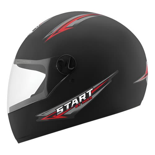 Capacete Mixs Start Preto Fosco Para Moto Tamanho 60 Sólido