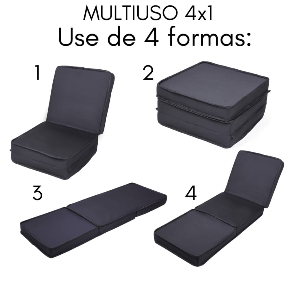 Colchão dobrável de solteiro 4X1 Multuso Colchão Sofa Puff ou colchonete o mais prático e bem feito da categoria Fenix .