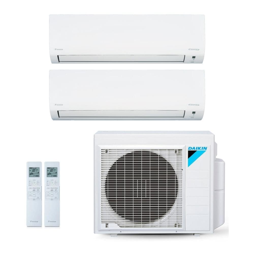 Ar-condicionado bi split inverter Daikin 18.000 BTUs com controles remotos