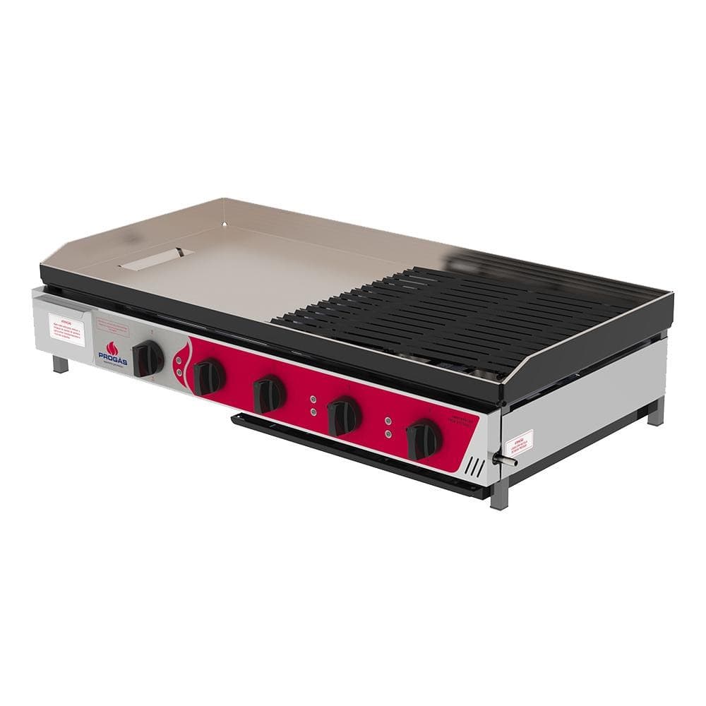 Chapa de grelhar industrial conjugada 95 cm aço inox esmaltado Prcb-2100 Progás