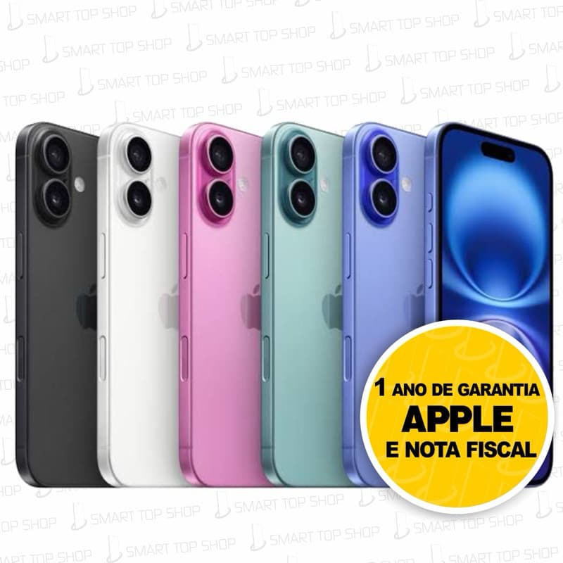 iPhone 16 128Gb, novo lacrado, garantia Apple, múltiplas cores
