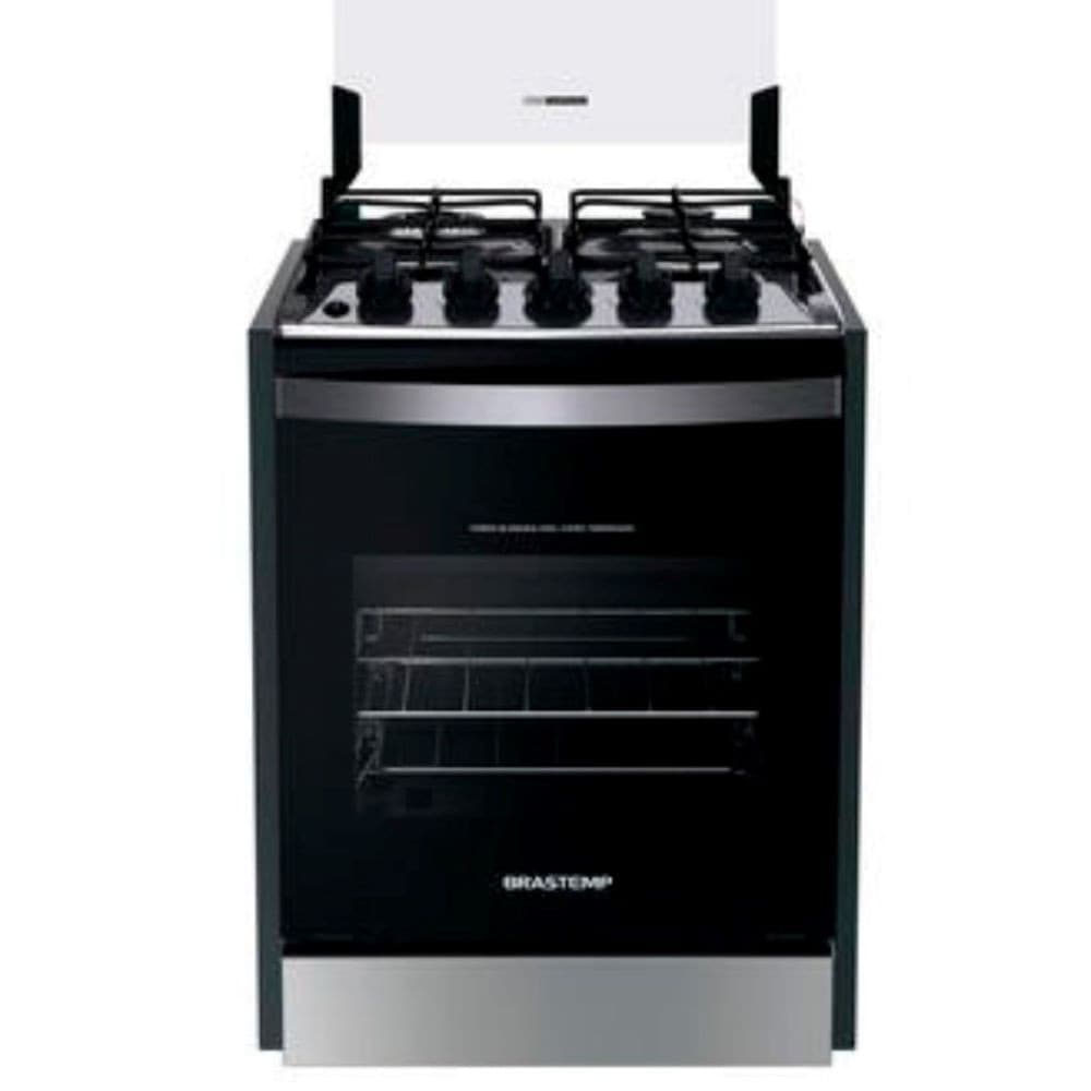 Fogão de Embutir Brastemp 4Q BYO4EBR Inox Bivolt com Porta de Vidro e Quatro Queimadores
