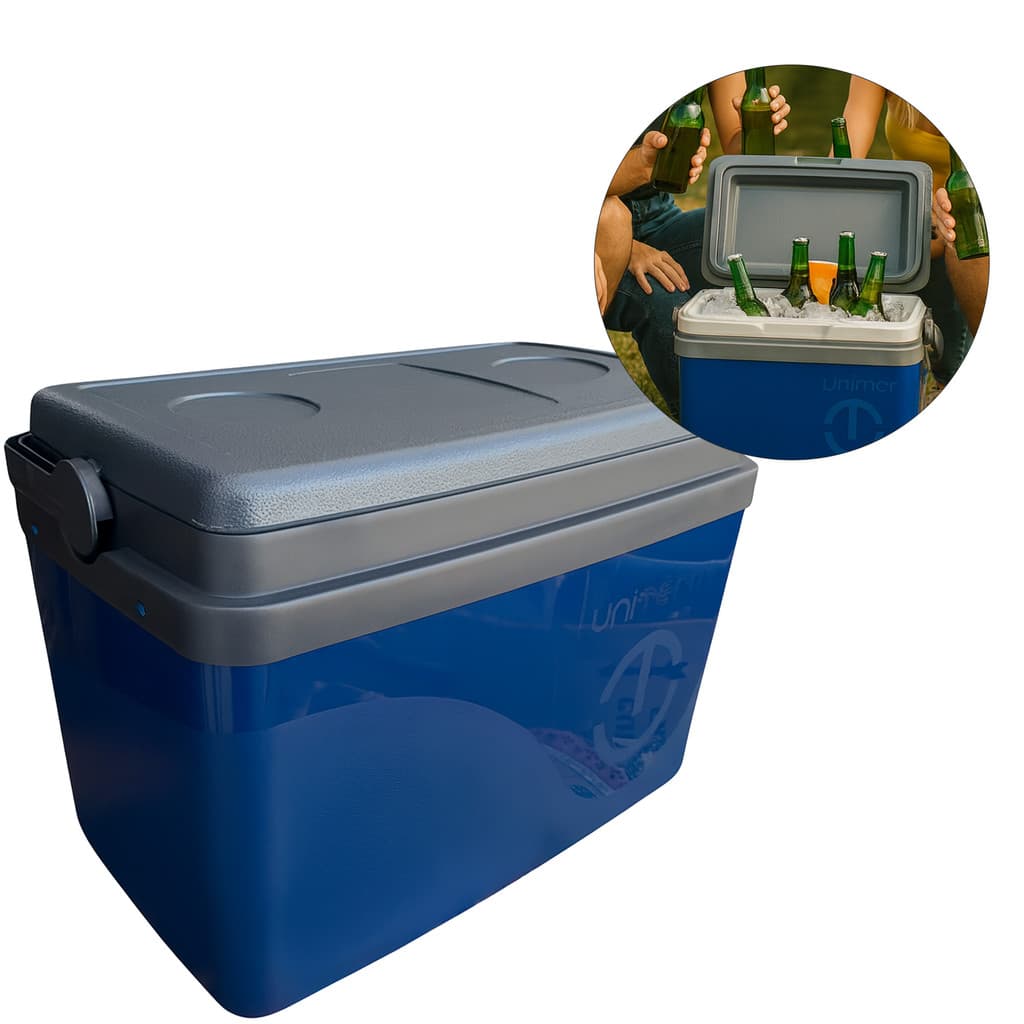 Caixa Termica 15 Litros Modelo Floripa 28 Cm Largura 20 Cm Altura 37 Cm Comprimento - Azul
