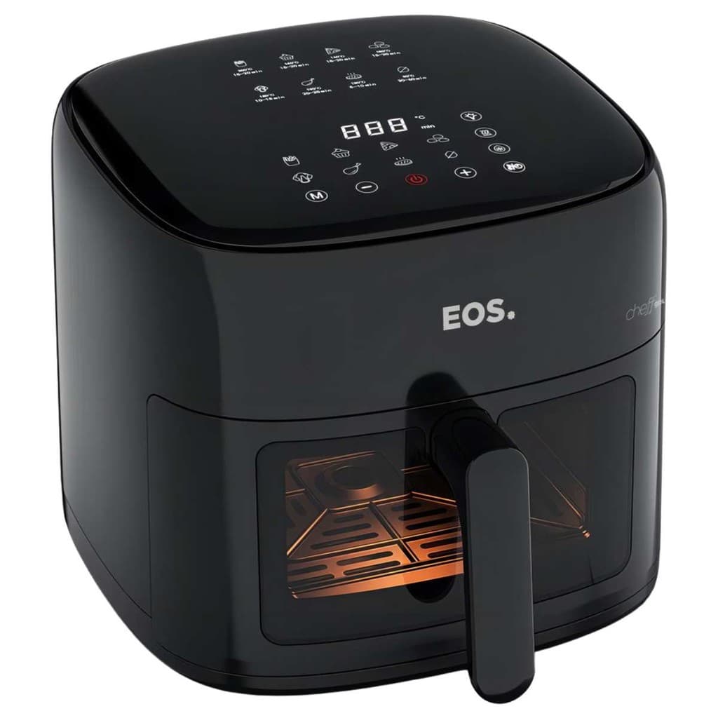 Fritadeira sem óleo EOS 6.2 litros com iluminação no cesto, controle digital e logotipo EOS
