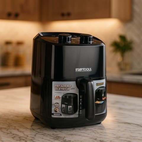 Fritadeira Elétrica Air Fryer Preta Startools