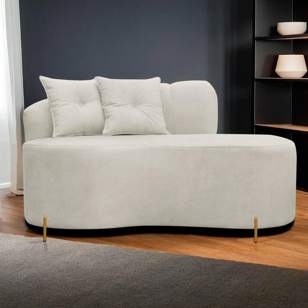 Sofá Namoradeira 2 Lugares Grécia  Conceito Orgânico 145cm Bouclê Bege SOFA STORE