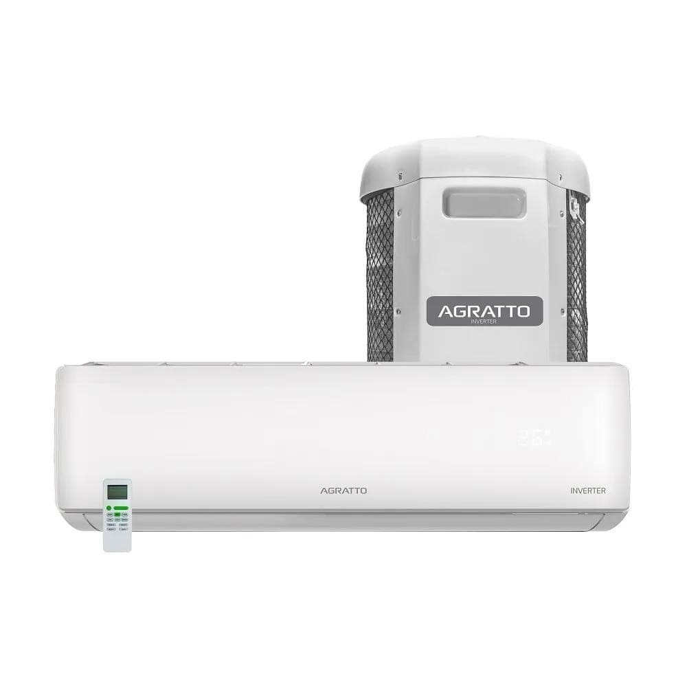 Ar Condicionado Split Agratto 18000 BTUs Frio com unidades interna e externa brancas