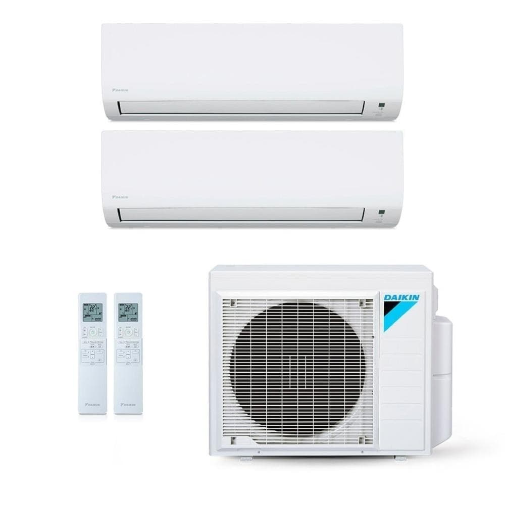 Ar-condicionado multi split inverter Daikin 24.000 BTUs com duas unidades evaporadoras e controles remotos