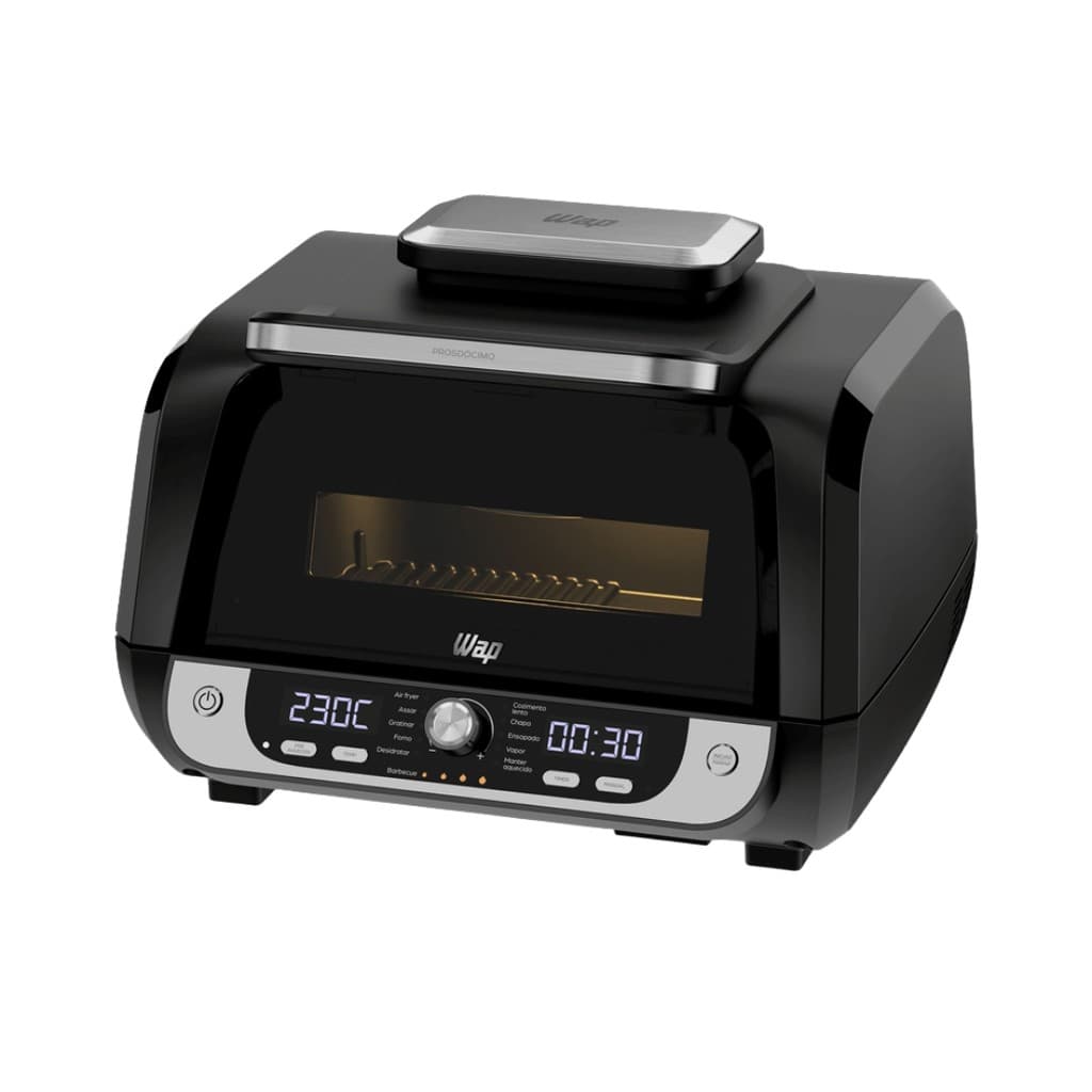 Fritadeira elétrica Wap Airfry 12 em 1, preta, com visor digital e controle rotativo, 10L, 220V