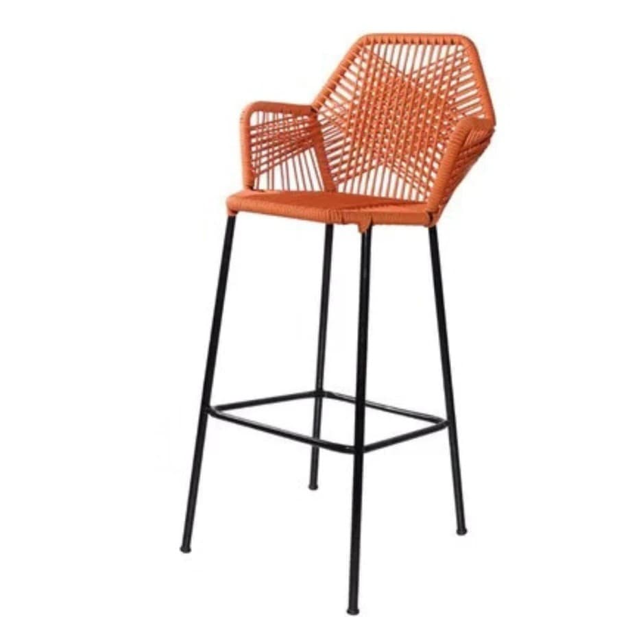 Banqueta Tropicalia Fibra Sintética Terracota - Design de Rede - Confortável para Área Externa e Interna