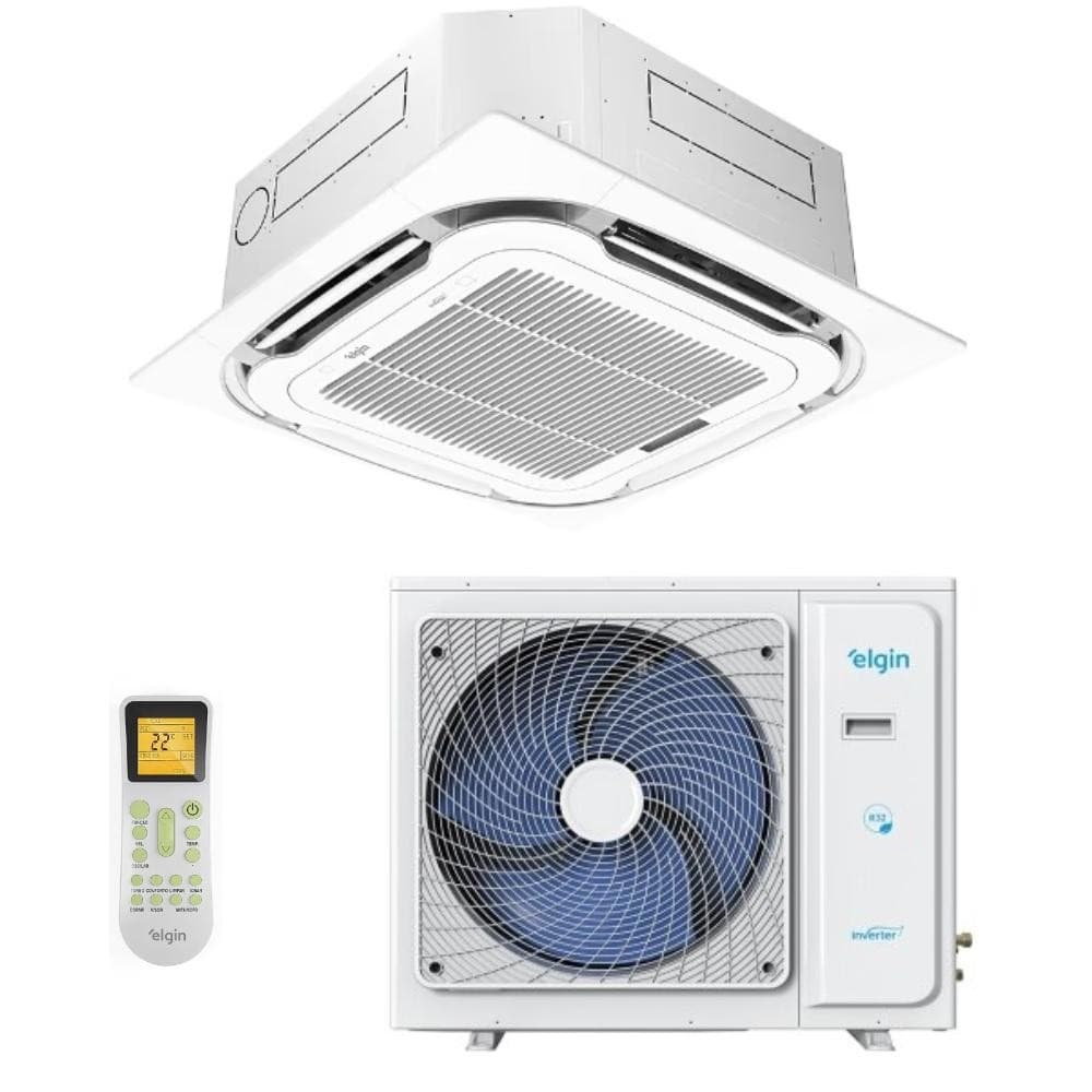 Ar Condicionado Cassete 4 Vias Elgin Plus Inverter 48000 Btus Frio 220v R-32 com controle remoto