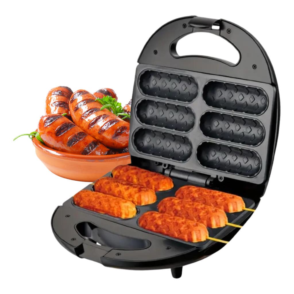 Máquina de Crepe no Palito Suíço Elétrica 750W Hotdog Antiaderente – 220V