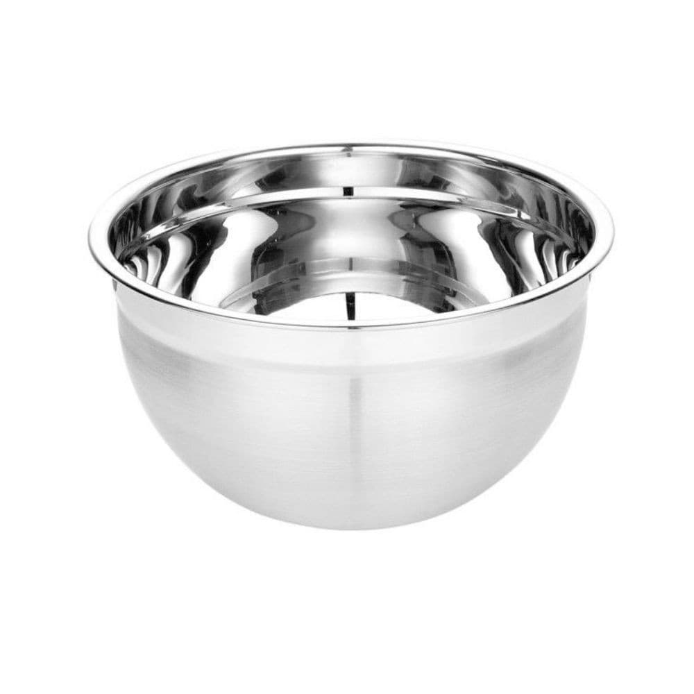 Tigela de mistura de aço inoxidável escovado 30 cm, fundo branco