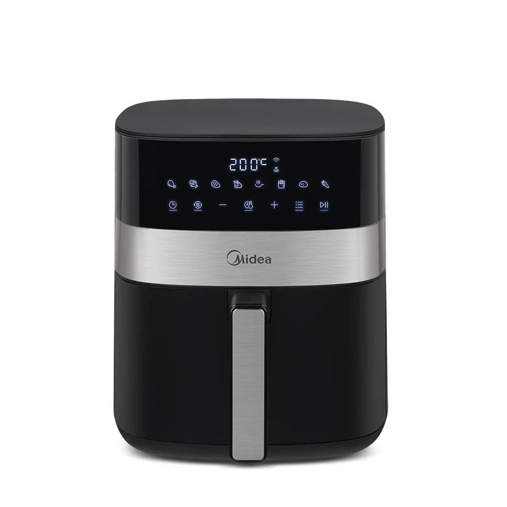 Fritadeira Air Fryer Midea 6 Litros Smart Chef Plus Preto e Inox
