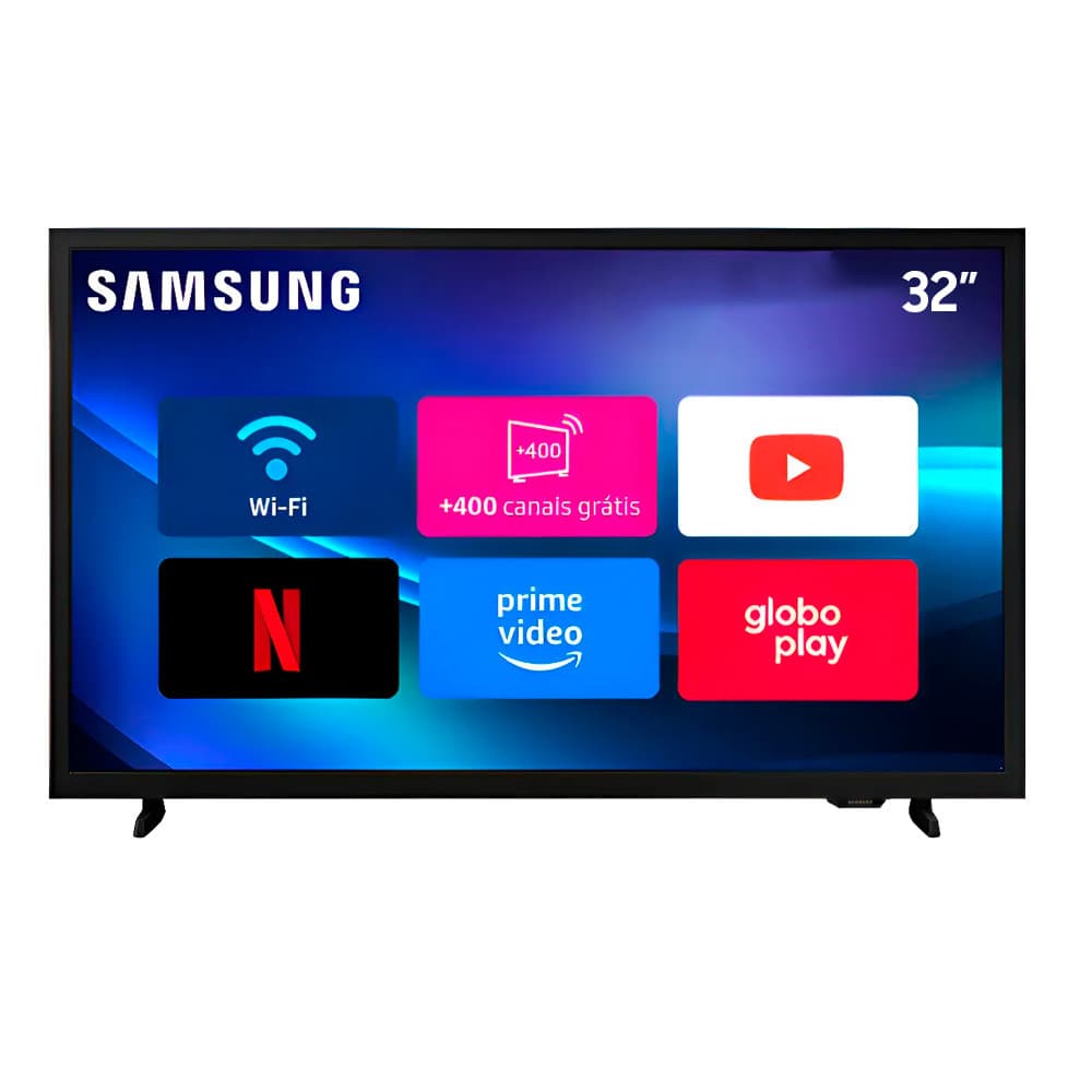 Smart TV Samsung 32 polegadas HD LED Tizen HDR LS32H5000 Bivolt com ícones de aplicativos