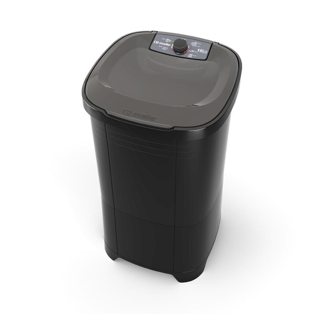 Tanquinho Mueller 10Kg Semiautomático MLT10 Preto 127V em fundo branco