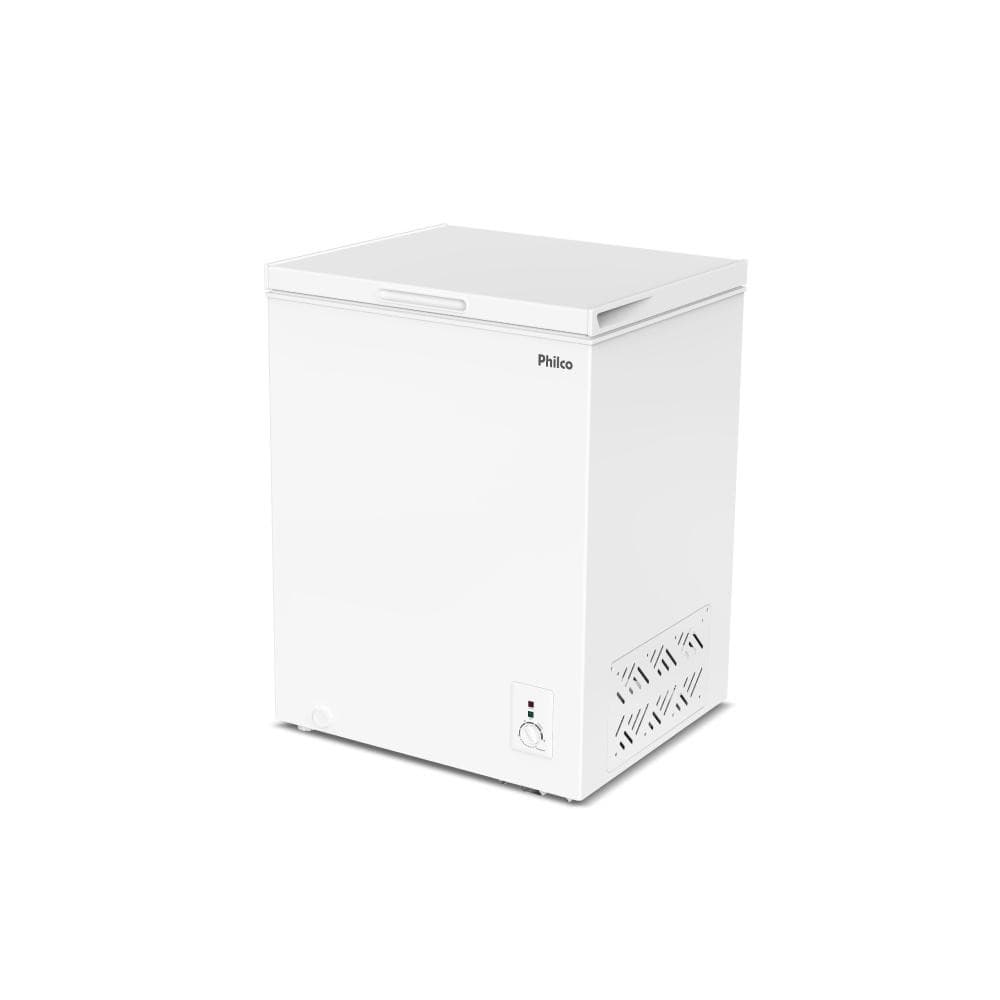 Freezer horizontal Philco 140 litros branco em fundo branco