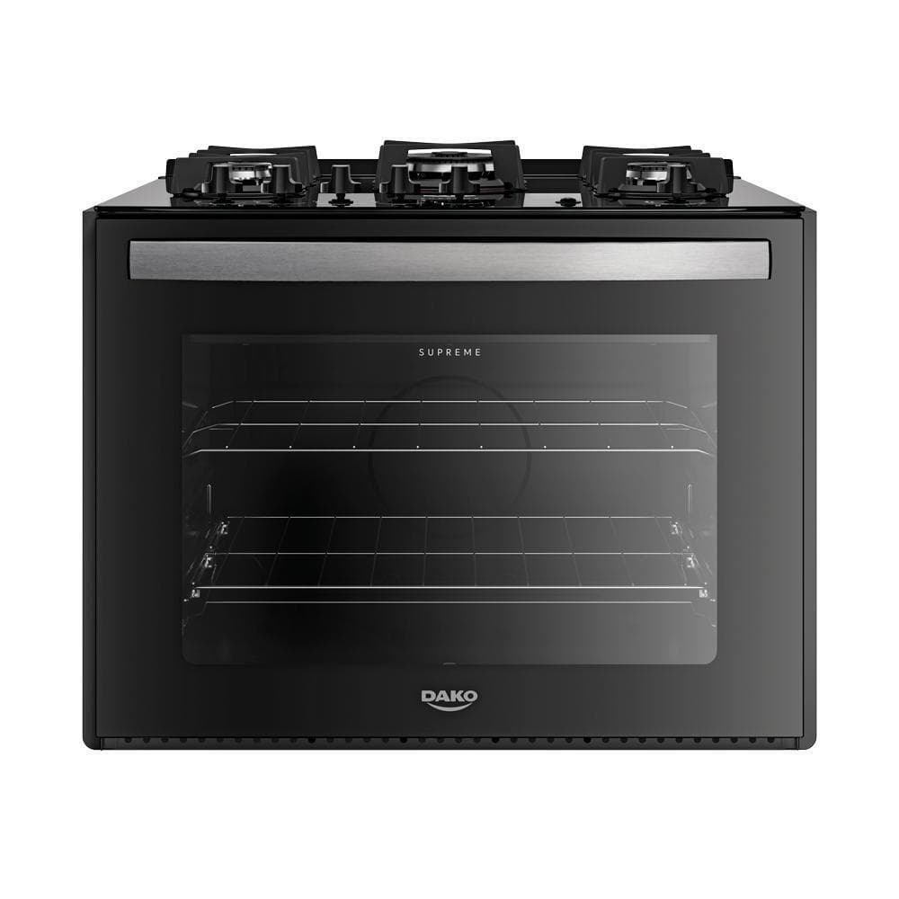 Fogão 5 Bocas Embutir Dako Supreme Mesa De Vidro Bivolt - Preto