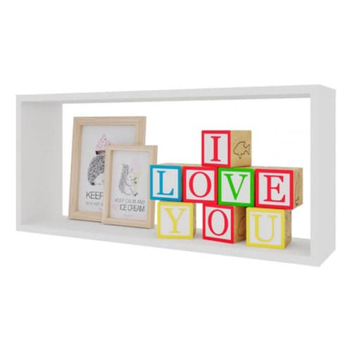 PRATELEIRA DECORATIVA CUBO MDF 90CM PORTA LIVROS ENFEITES IDEAL PARA SALA QUARTO ESCRITORIO CLASSICO