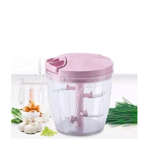 Processador manual 3 em 1 rosa com 5 lâminas e capacidade de 5 litros