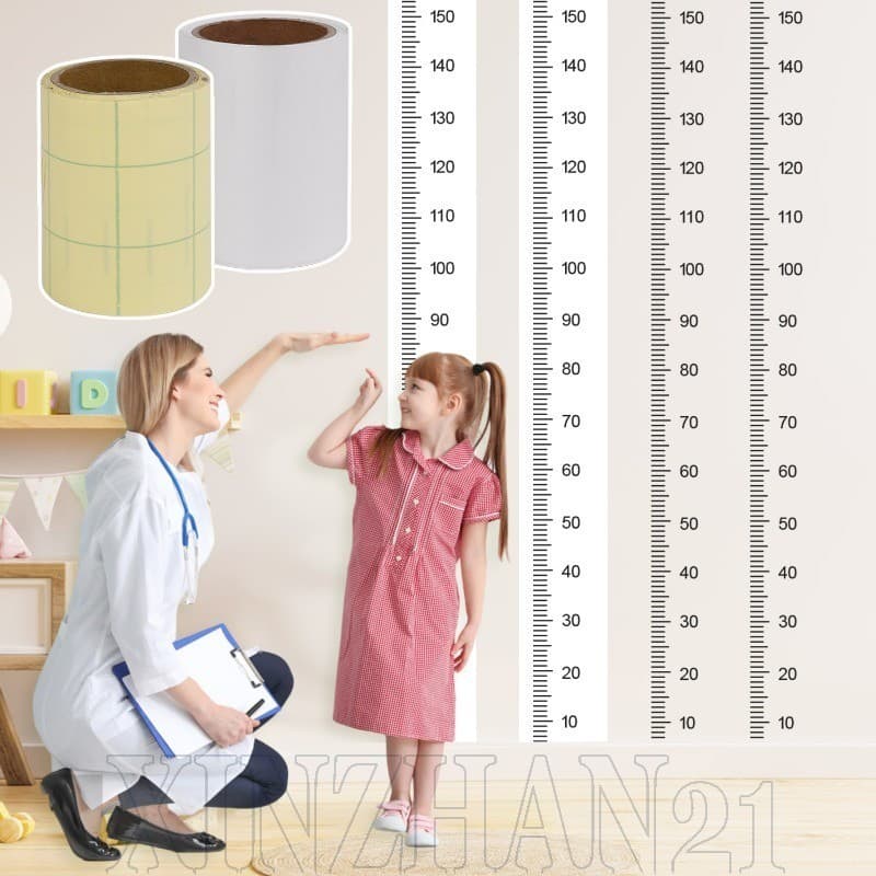 Adesivos De Medição De Altura Infantil De 2M-Parede Com Fita Métrica Transparentes-Removíveis , À Prova D'água-Para Deco
