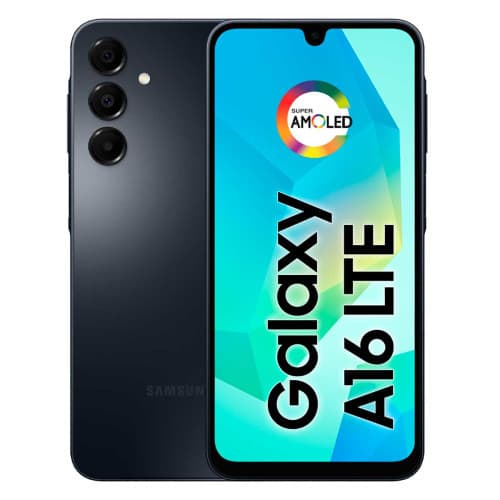 Smartphone Samsung Galaxy A16 128GB Preto com tela AMOLED azul