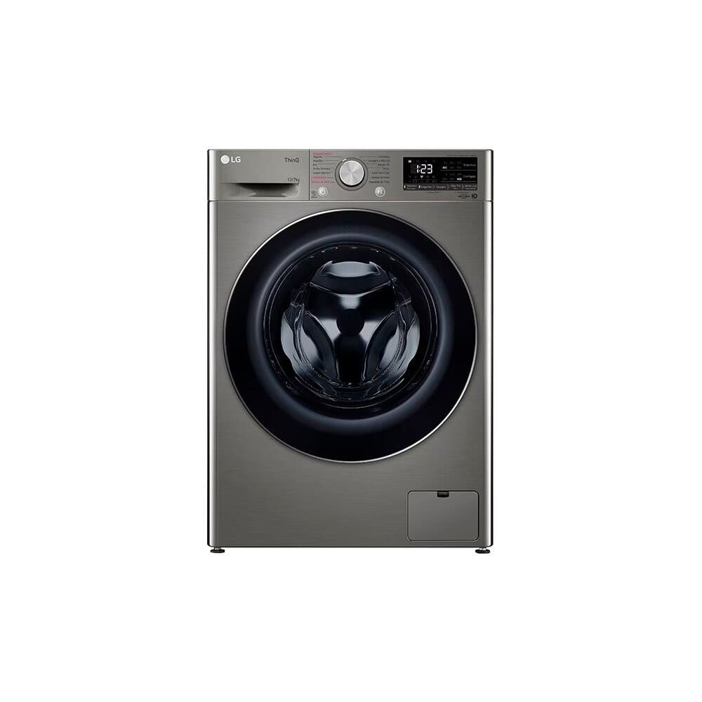 Lava e Seca LG 12kg Inteligência Artificial AIDD CV5012PC4, máquina de lavar e secar cinza metálico