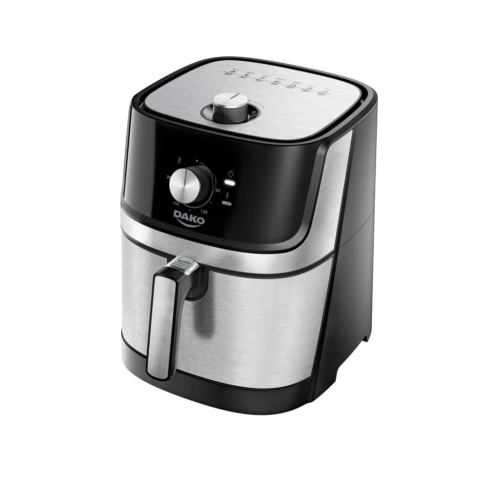 Fritadeira Elétrica AirFryer Dako 5 Litros Analógica Sem Óleo 1700W Preta Inox