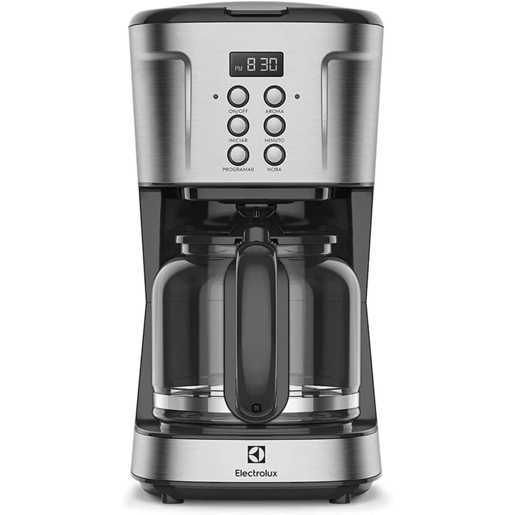 Cafeteira elétrica digital Electrolux ECM30, aço inoxidável, 38 xícaras, display digital, jarra de vidro