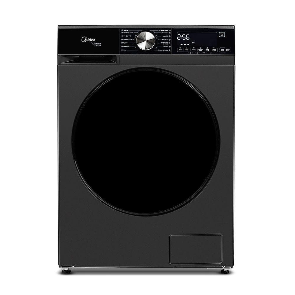 Máquina de lavar e secar roupa preta Midea Master Clean Smart 11Kg