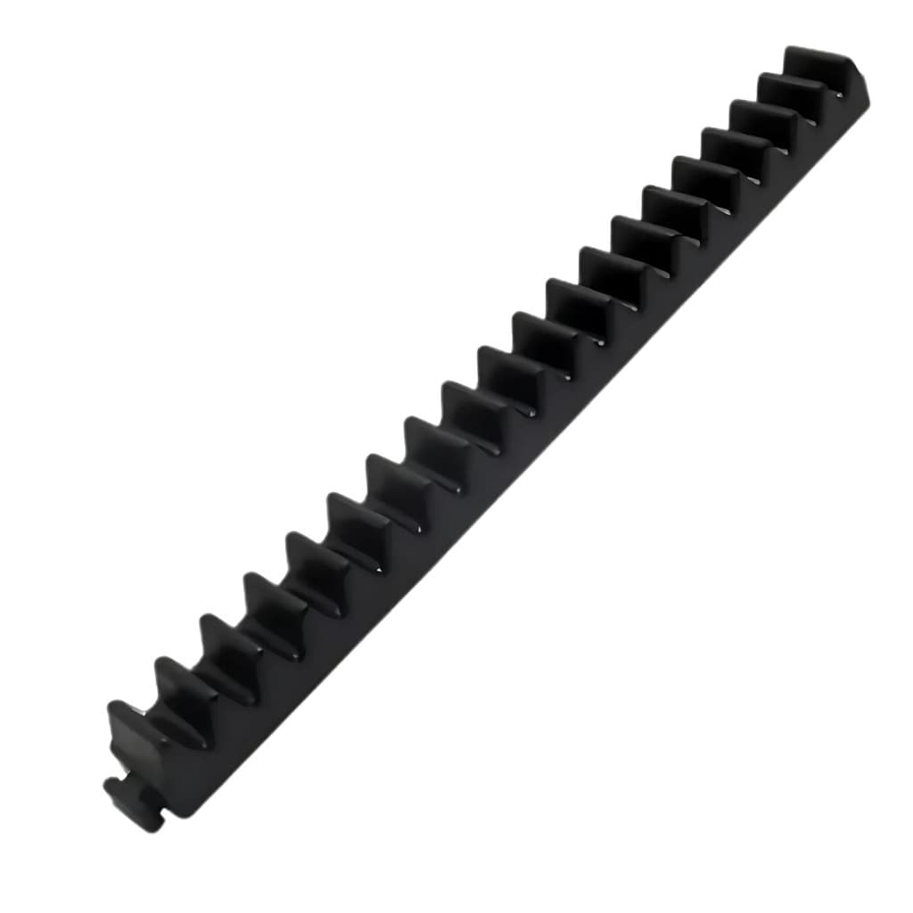 Kit 20 gomos de cremalheira pretos 25cm, polipropileno, 5 metros