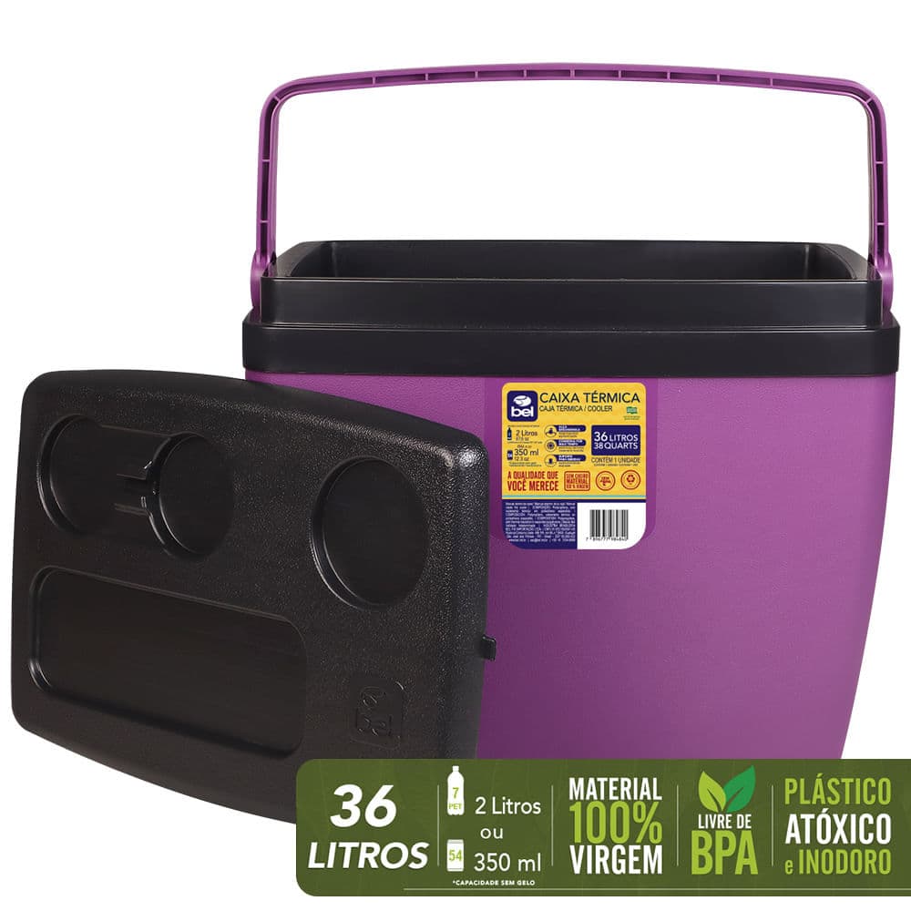 Caixa Térmica 36 Litros Açaí e Preta Bel