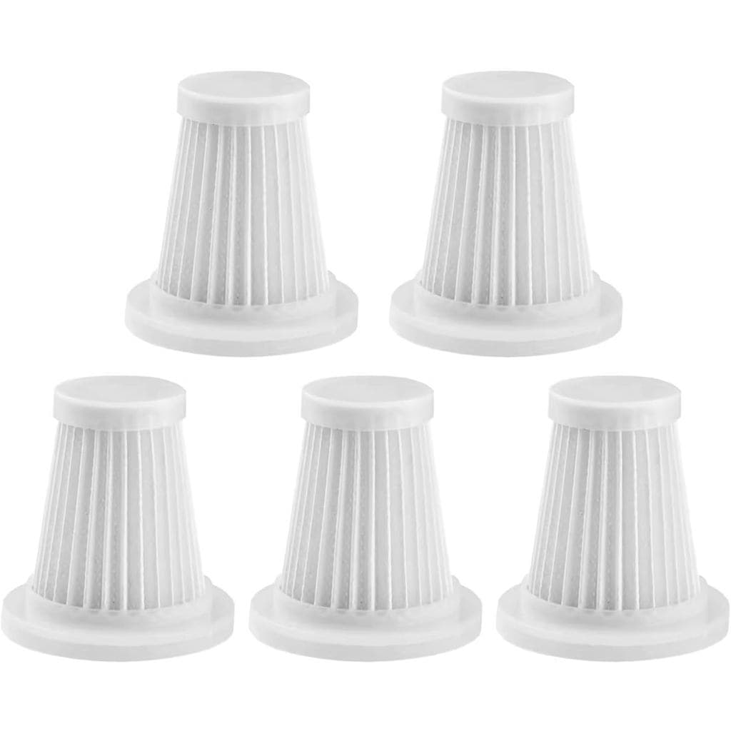 Conjunto de 5 filtros HEPA brancos para aspirador de pó automotivo