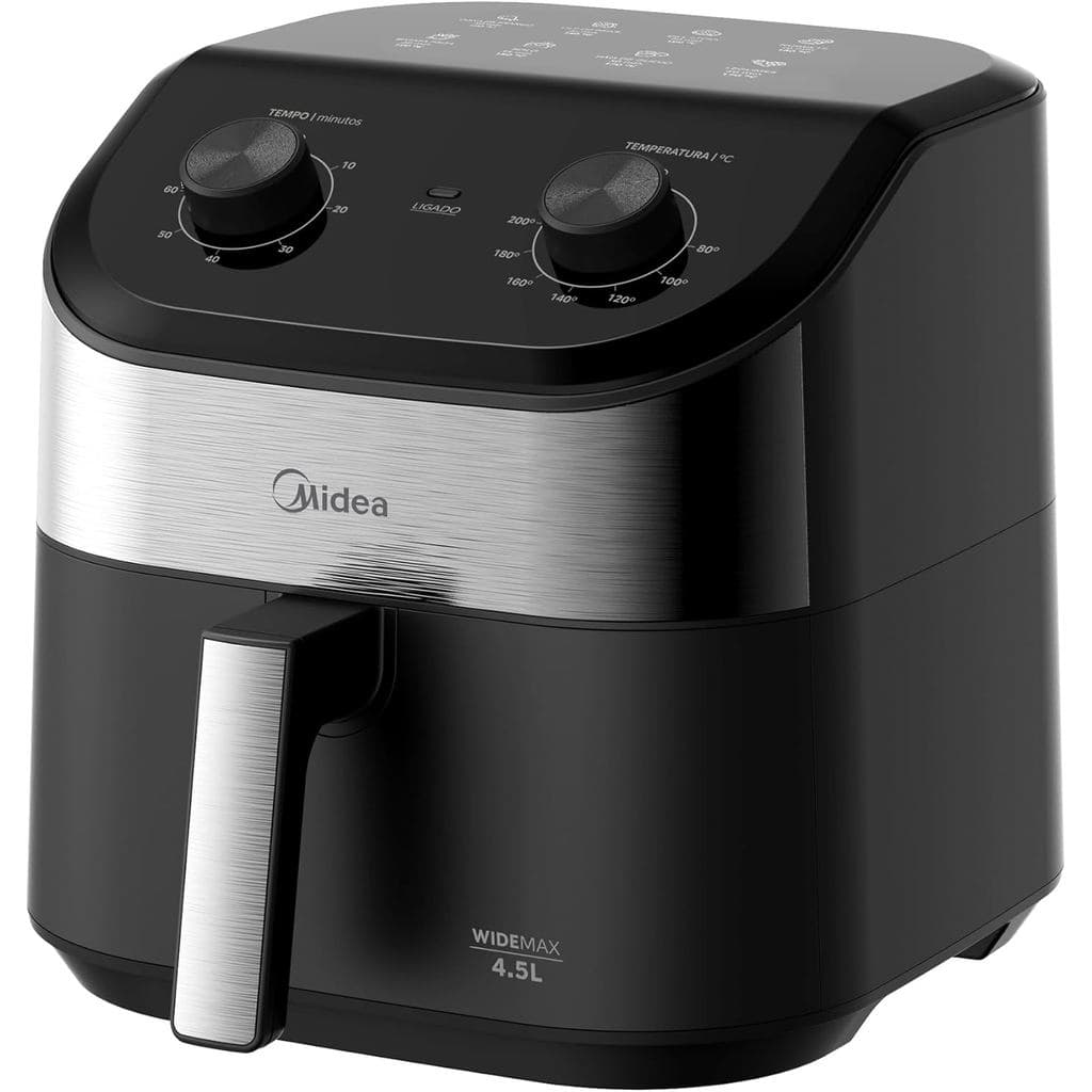 Fritadeira Air Fryer 4,5L Widemax Midea 1500W Preto e Prata