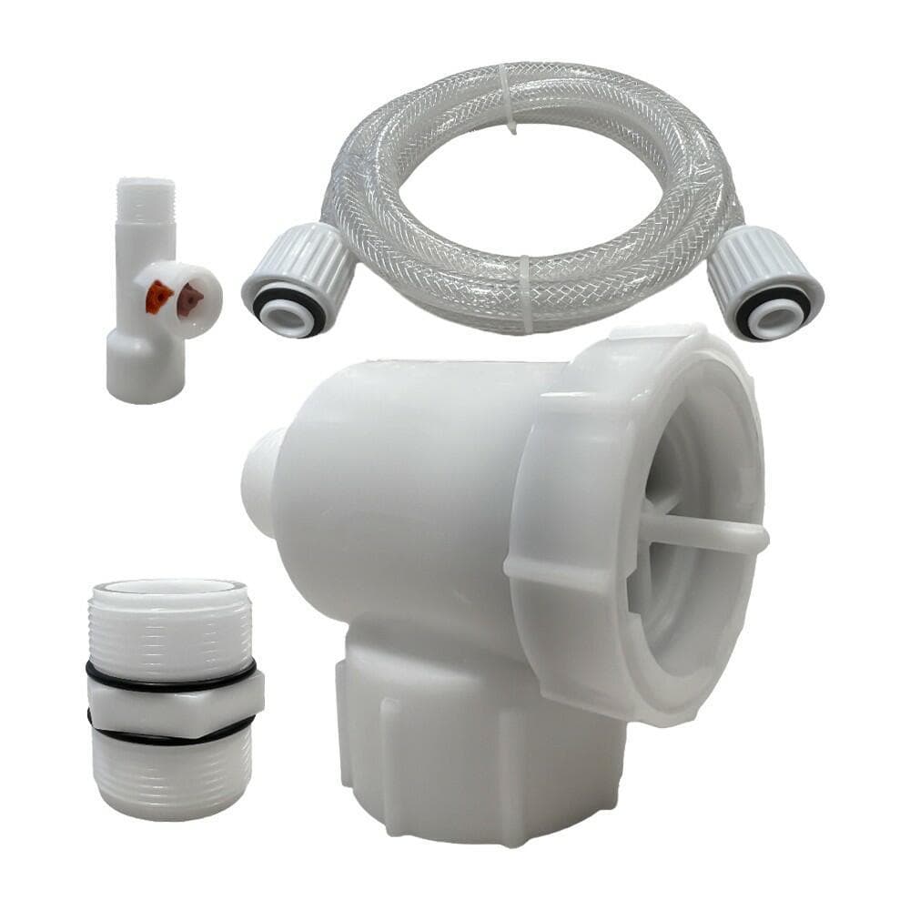 Kit Pressurizador Automático Caixa D'Água Censi 9680 com válvula transferidora de pressão, componentes desmontados, fundo branco