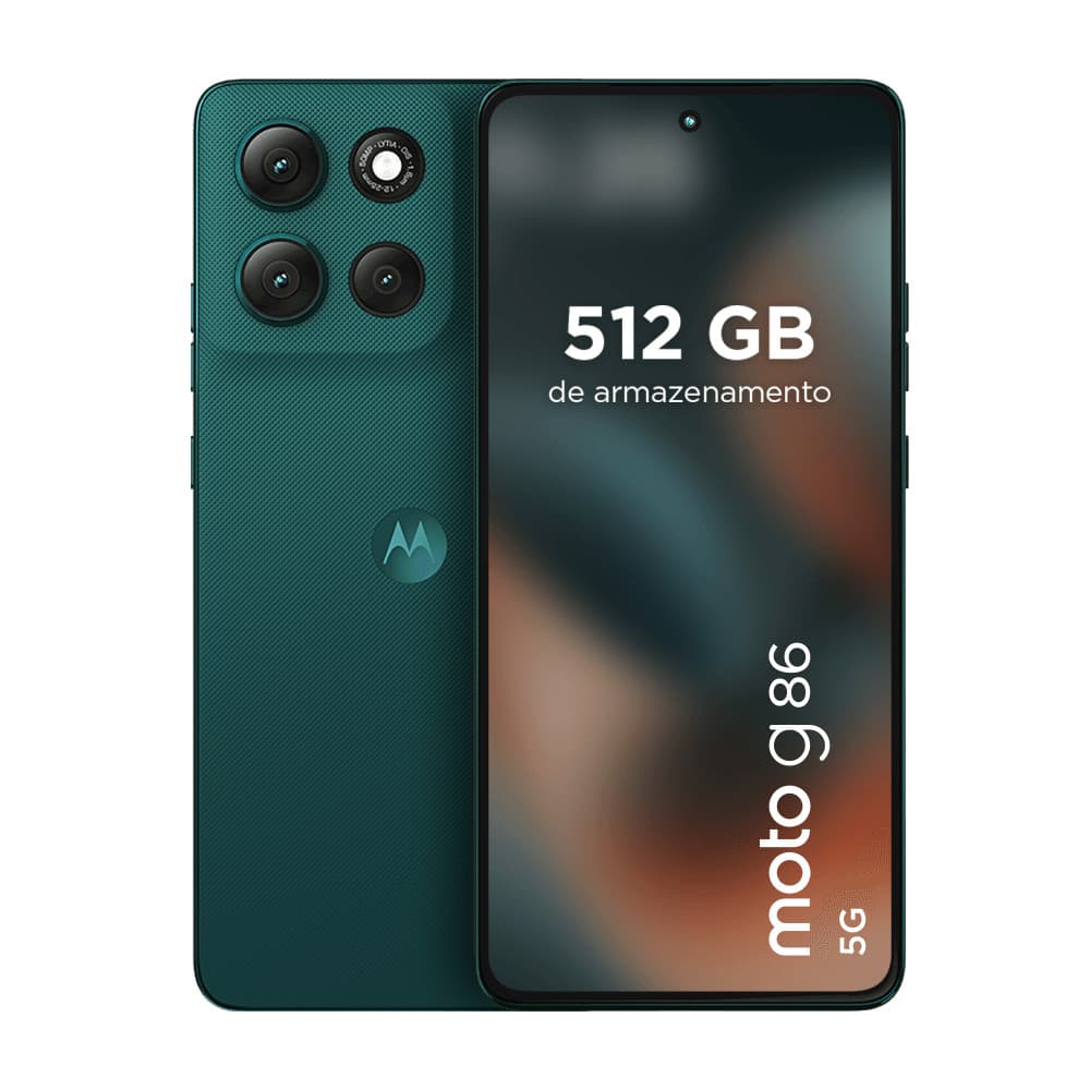 Smartphone Motorola Moto g86 5G 512GB verde esmeralda com quatro câmeras
