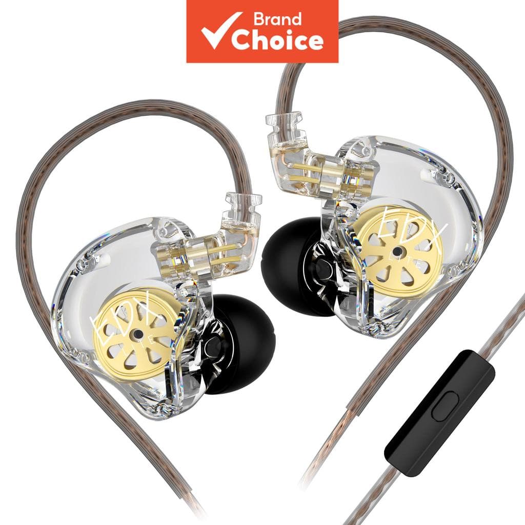  Fones de ouvido com fio KZ EDX Lite, fones de ouvido intra-auriculares, fone de ouvido TWS sem fio, fones de ouvido