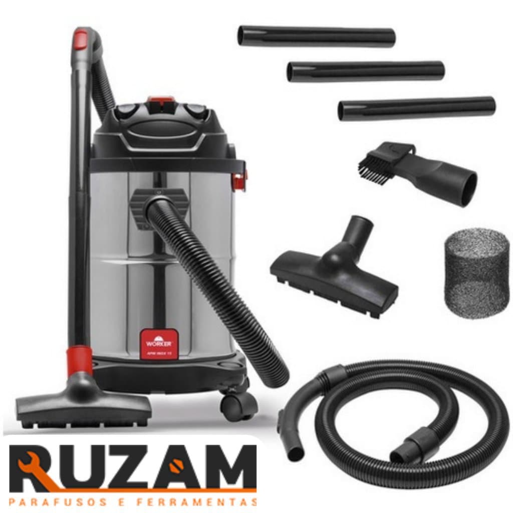 Aspirador de pó e água profissional Worker 1400W 15L com acessórios