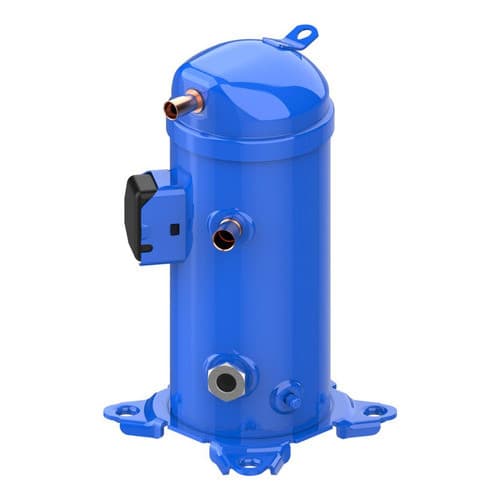 Compressor Scroll Danfoss MLZ048T9LC9 azul 380V 60Hz contra fundo branco