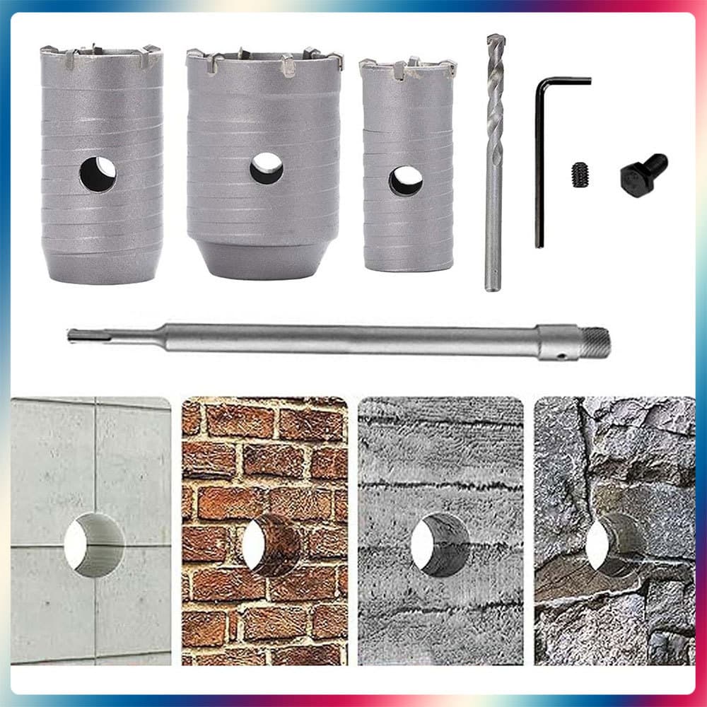 Kit de serra para concreto 30/50/65mm para concreto, cimento, parede de tijolo