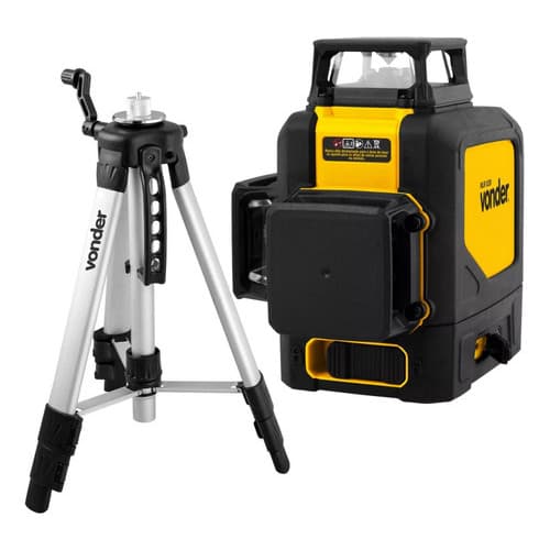 Kit nível laser recarregável 30 metros e tripé Vonder