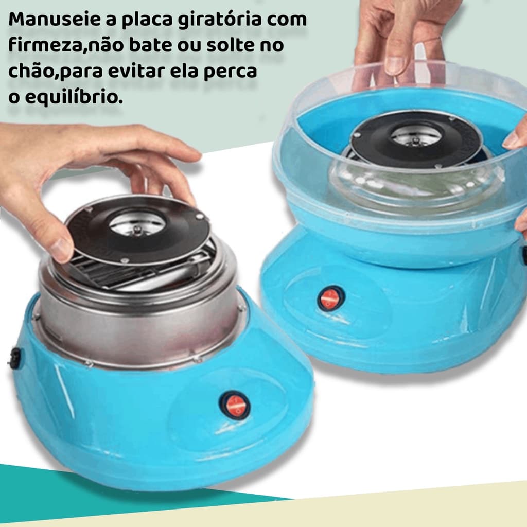 Mini Maquina Algodao Doce Mini Portatil Festa Qualidade Garantida Azul