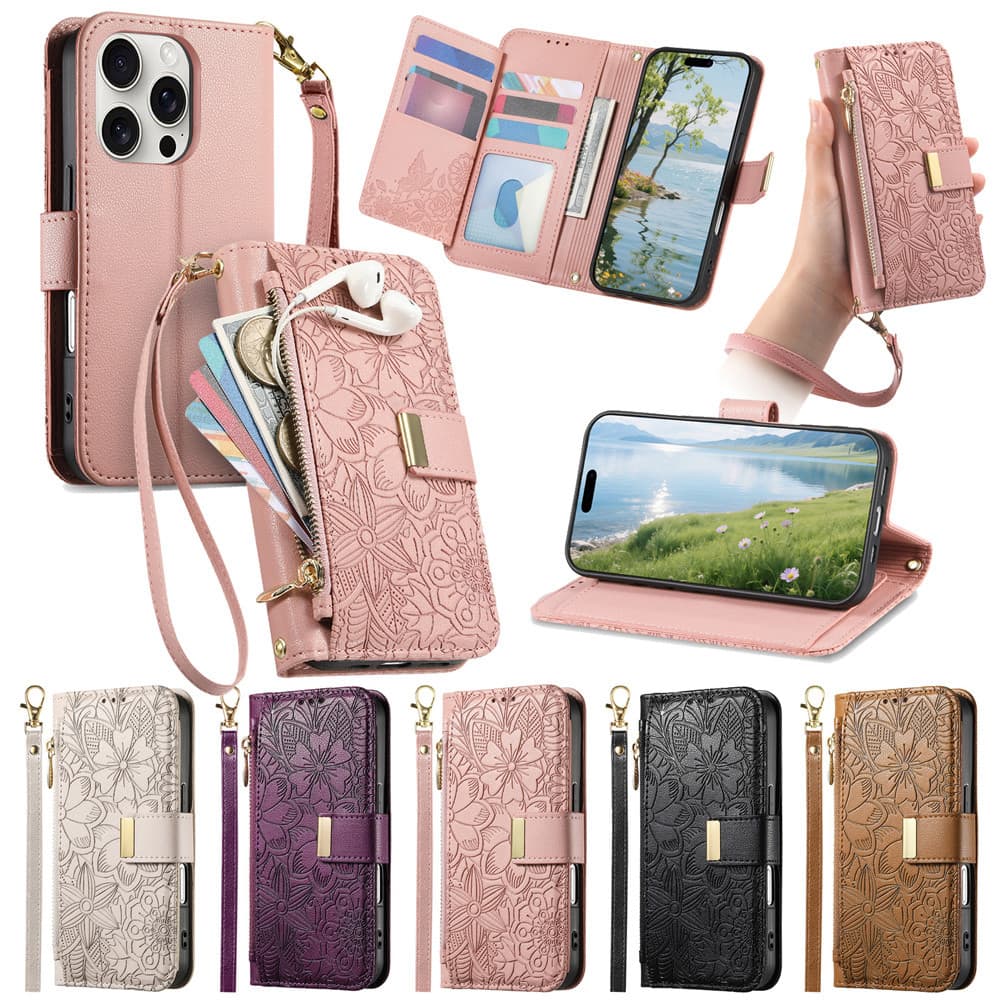 Capa para Motorola com design floral em relevo, disponível em várias cores.