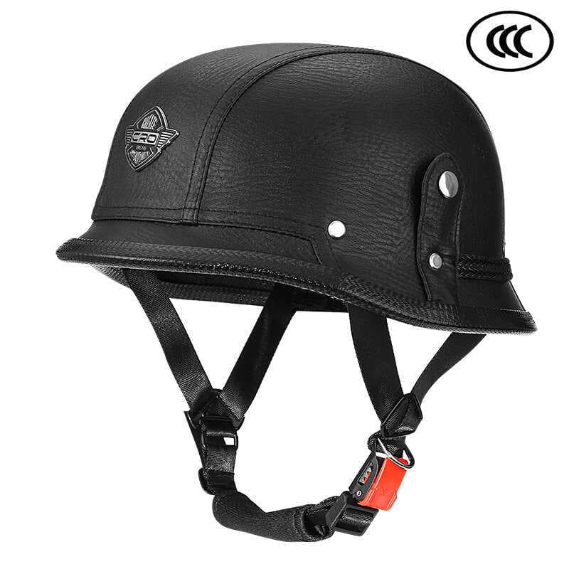 Cruzeiro alemão Retro meio capacete feminino masculino capacete da motocicleta colher capacete de couro do plutônio sold