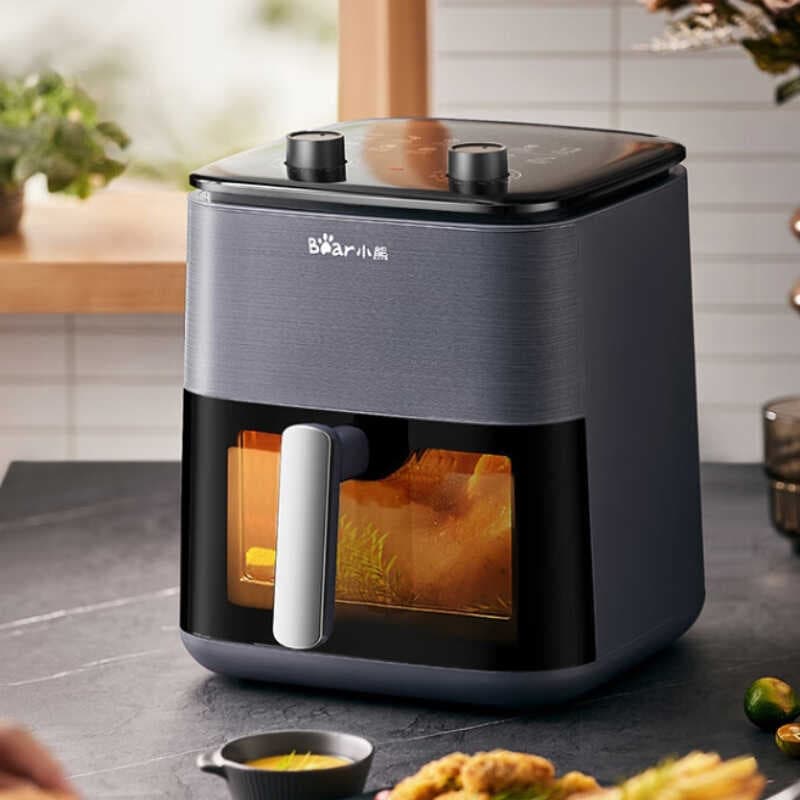 Little Bear 2025 Novo Estilo Fritadeira de Ar Doméstica Visual 6 Litros Forno de Grande Capacidade Multi-Função Máquina