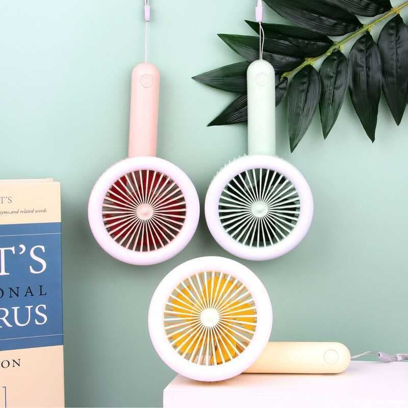 Ventilador pequeno portátil dobrável LED Ventilador pequeno Fashion pequeno ventilador luz noturna ventilador pequeno