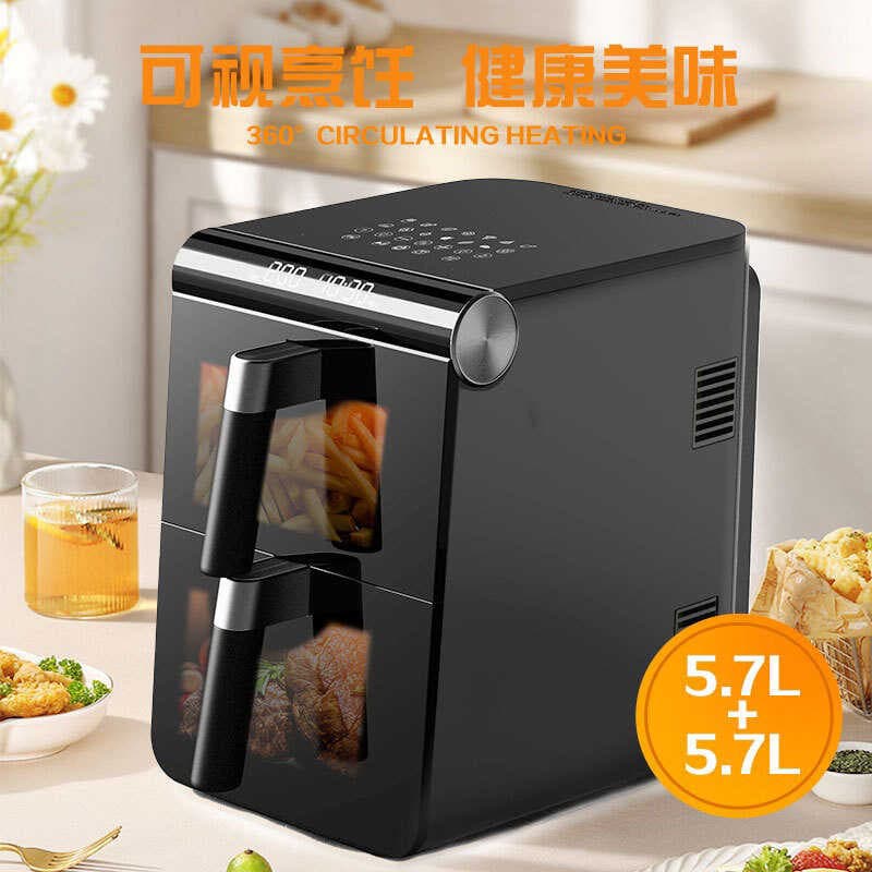 Grande capacidade 11.4L Smart Touch Air Fryer Visual Double Pot Fritadeira elétrica multifuncional