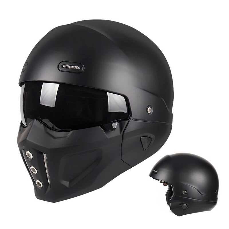Capacete De Scooter De Rosto Aberto Inteiro Casque casco moto motocross Capacetes De Motocicleta Com Máscara Removível