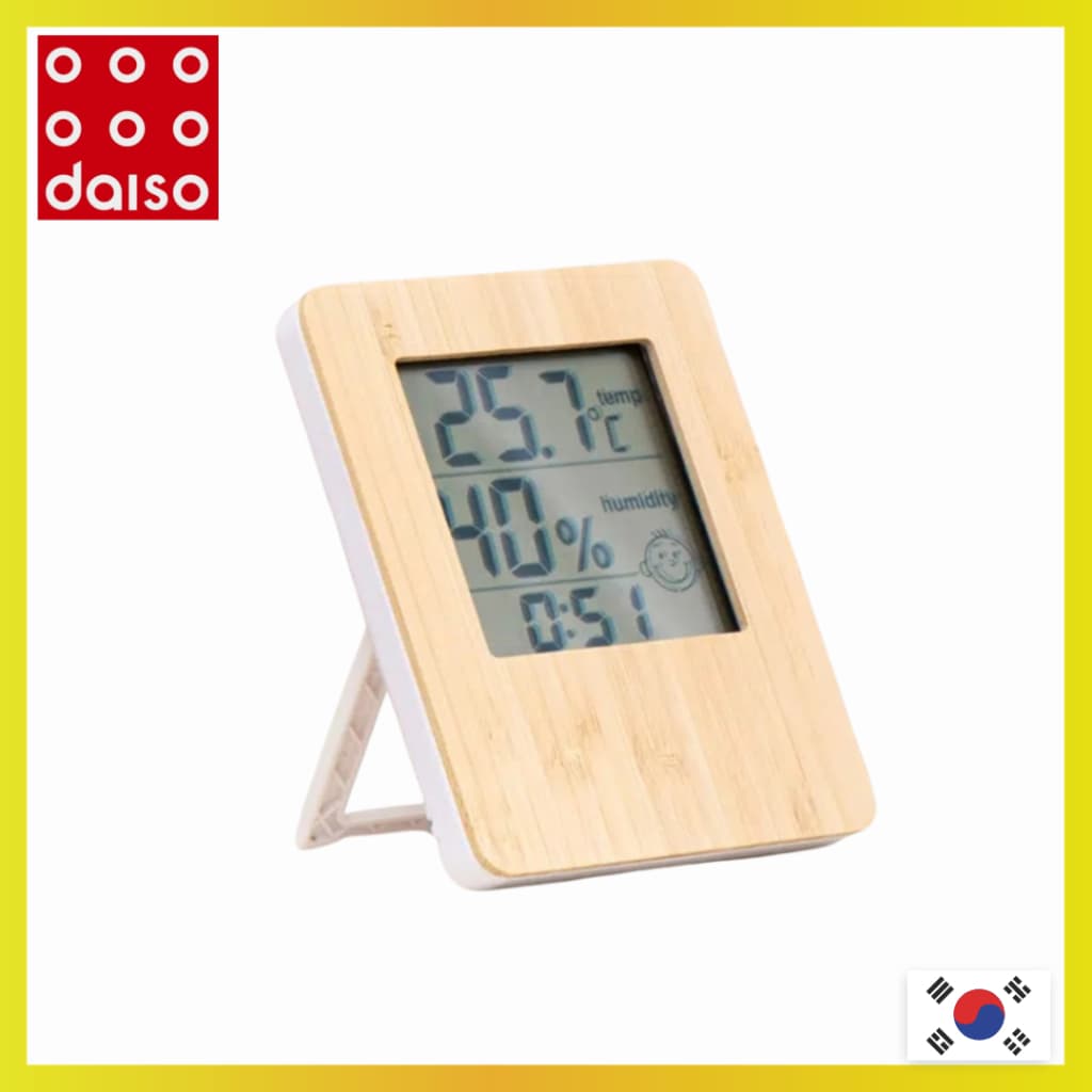 Termômetro Higrômetro Digital de Bambu com Display Digital - Monitor de Temperatura e Umidade
